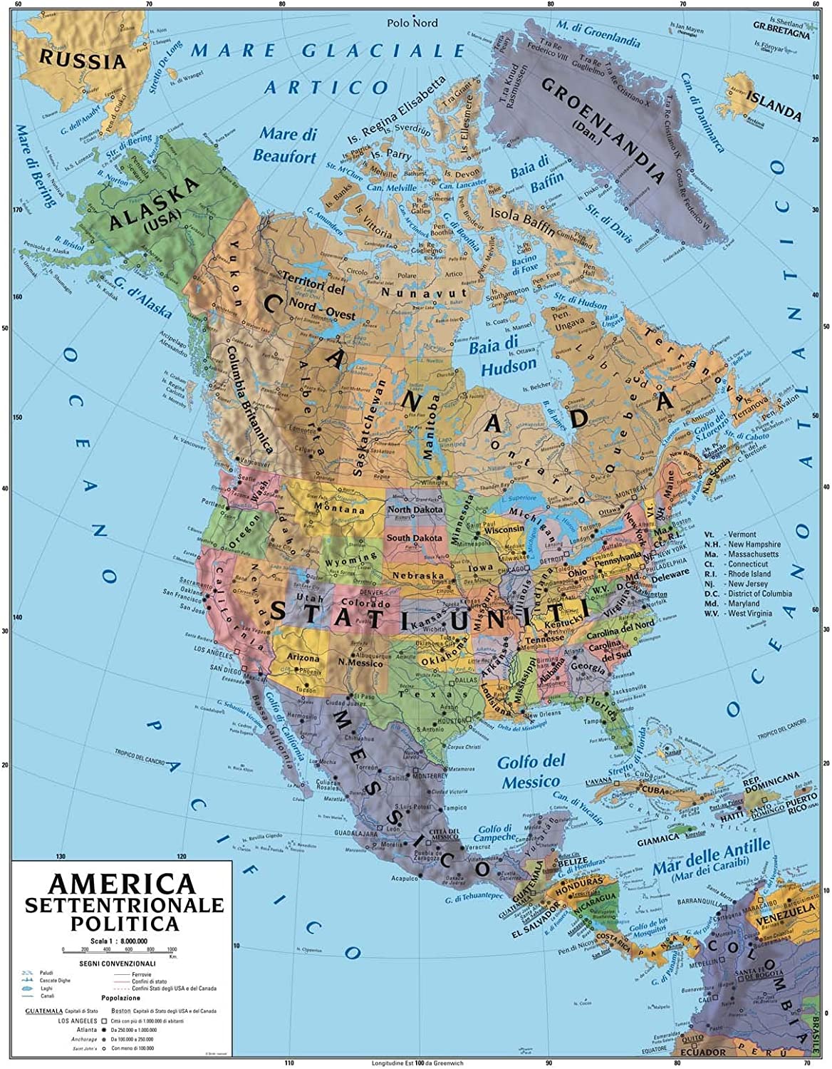 Cartina Geografica America Del Nord